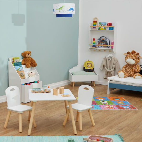 Relaxdays Kinder Tische Set mit Stühlen Weiß Relaxdays
