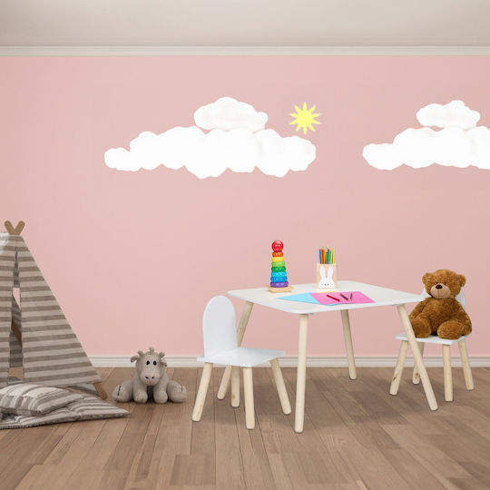 Relaxdays Kinder Tische Set mit Stühlen Weiß Relaxdays