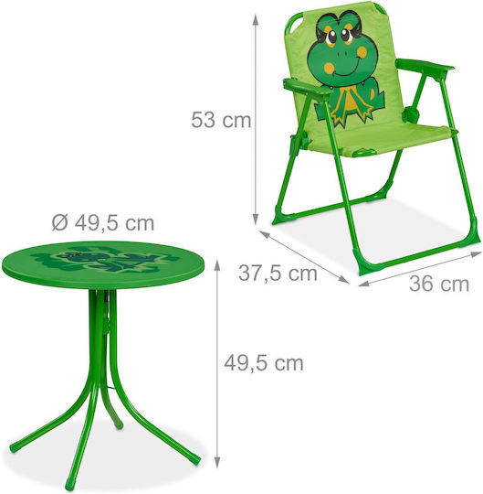 Set Masă Pentru Copii cu Scaune Verde Relaxdays