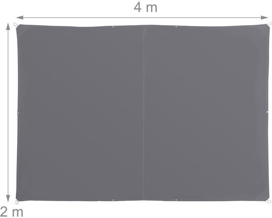 Relaxdays Sonnensegel Grau 2x4m
