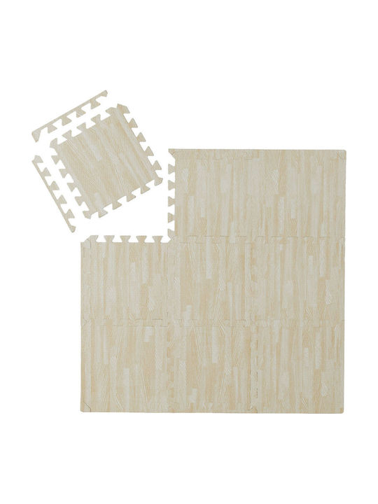 Relaxdays Puzzle de Podea pentru Copii cu Aspect de Lemn 9 Piese