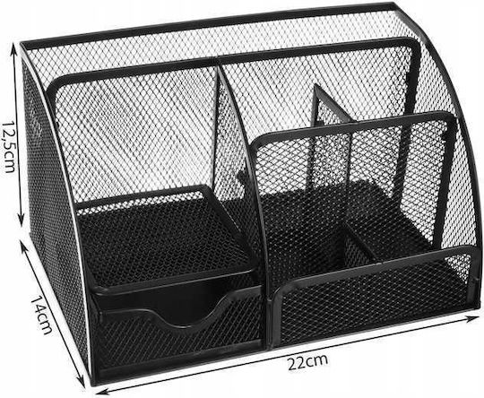 Desk Organizer 6 Compartments Black