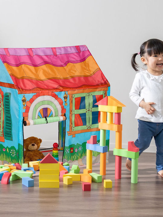 Relaxdays Relaxdays Kinderzelt Kleines Haus Mehrfarbig