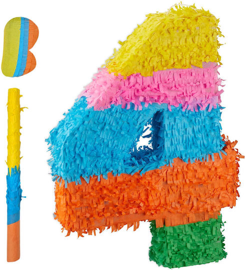 Piñata De Ziua De Naștere Cu Bețișor Mască Relaxdays Multicolor Număr 50.5x35.5x7.5 Cm