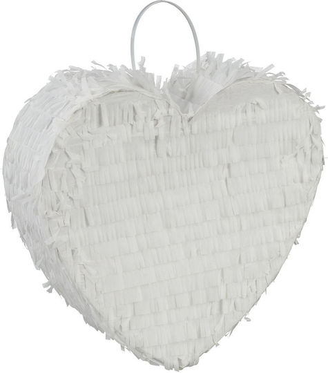 Mini Pinata Relaxdays White Heart 30x7.5x25 Cm Party Accessories