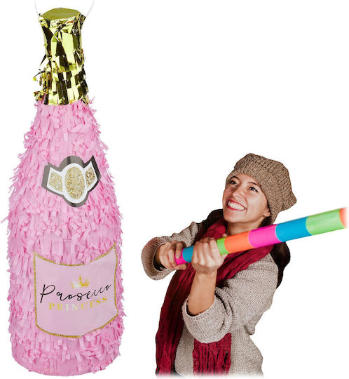 Relaxdays Pinata De Petrecere Roz Auriu 51x13.5x13.5cm