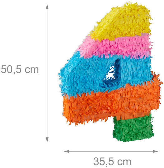 Piñata De Ziua De Naștere Cu Bețișor Mască Relaxdays Multicolor Număr 50.5x35.5x7.5 Cm