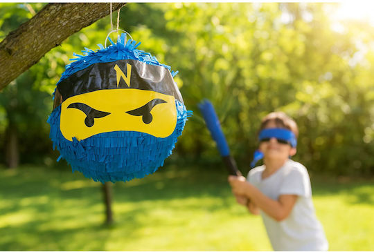 Piñata Pentru Petreceri Copii Relaxdays Design Ninja Set Multicolor Mască Liliac 25x25x25 Cm