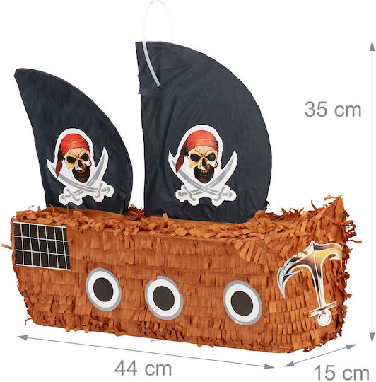 Парти Пинята Relaxdays Пиратски Кораб 35x44x15см Кафяво Черно