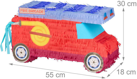 Pinata Petrecere Pompieri Relaxdays Set 3 Piese Roșu Albastru Galben 30x55x18 Cm