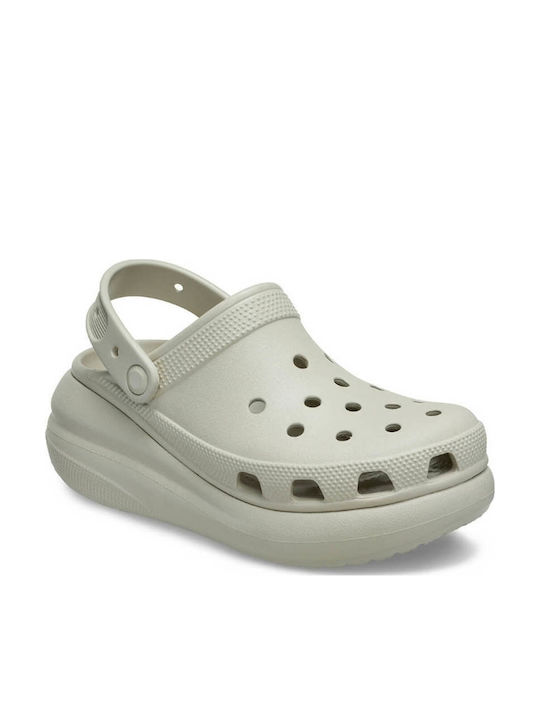 Crocs Classic Crush Γυναικεία Σαμπό Μπεζ