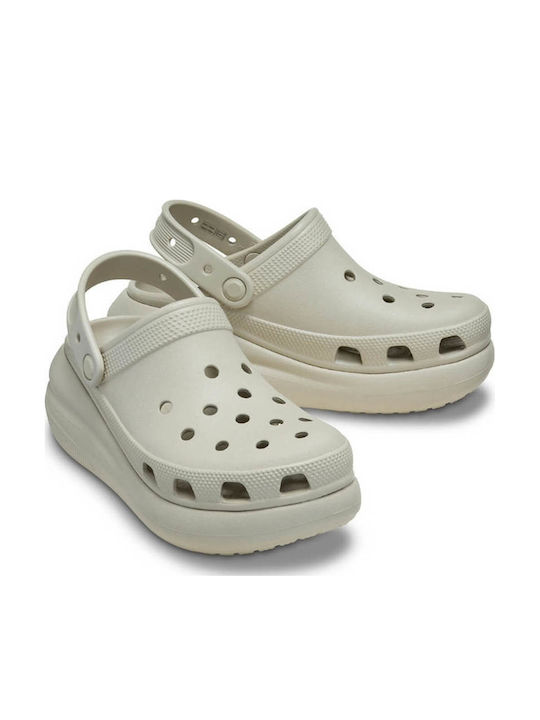 Crocs Classic Crush Γυναικεία Σαμπό Μπεζ