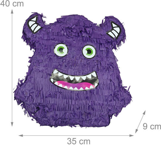 Monster Party Pinata Set Relaxdays 40x35x9 Cm Purple Includes Bat Mask