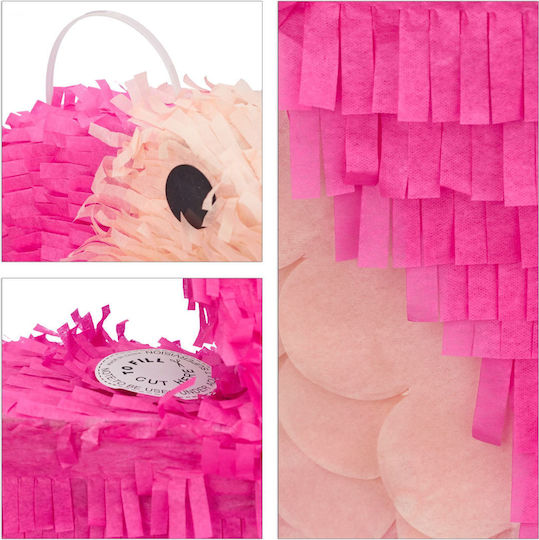 Relaxdays Flamingo Pinata Rosa Schwarz 80x40x14cm