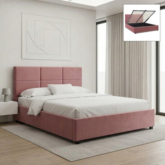 Kingston Κρεβάτι Υπέρδιπλο με Αποθηκευτικό Χώρο για Στρώμα 160x200cm Σάπιο Μήλο