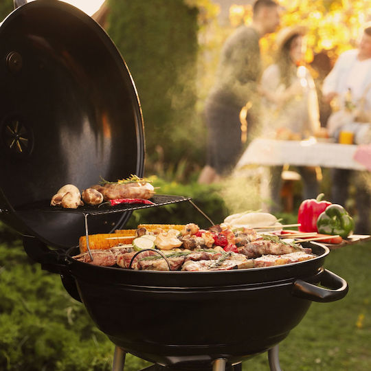 Relaxdays Relaxdays Holzkohlegrill mit Thermometer
