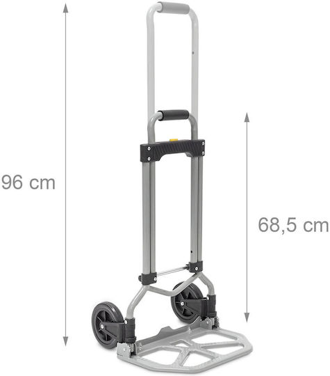 Relaxdays Cărucior de Transport Pliabil pentru Sarcină de Până la 60 kg în Culoare Gri