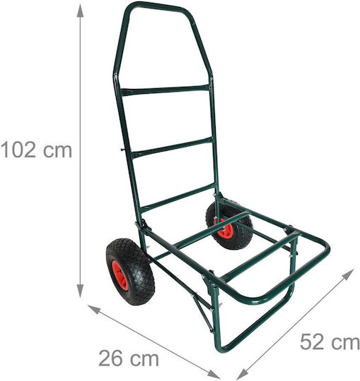 Relaxdays Cărucior de Transport Pliabil pentru Sarcină de Până la 80 kg în Culoare Verde