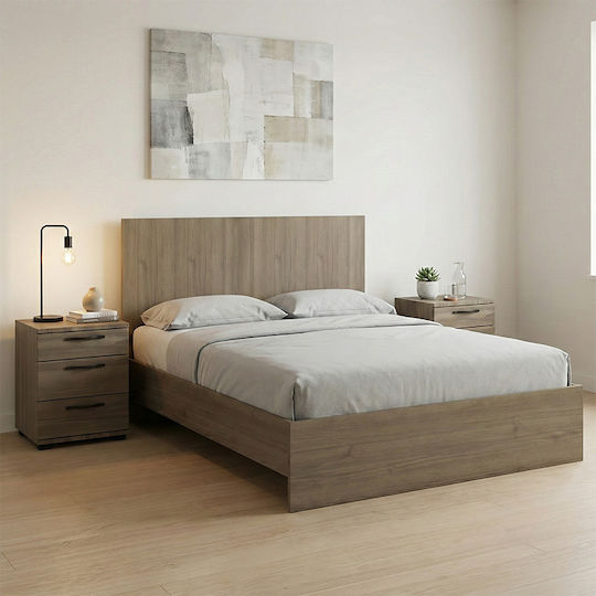Troy Κρεβάτι Διπλό για Στρώμα 140x190cm Καρυδί Troy Κρεβάτι Διπλό για Στρώμα 140x190cm Καρυδί