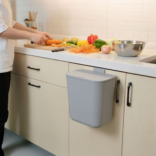 Relaxdays Coș de Gunoi Plastic Gri 9l