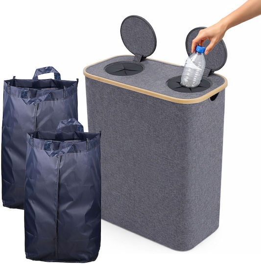 Relaxdays Coș De Gunoi Din Plastic Pentru Reciclare 80 L Gri