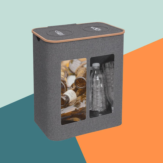 Relaxdays Coș De Gunoi Din Plastic Pentru Reciclare 80 L Gri
