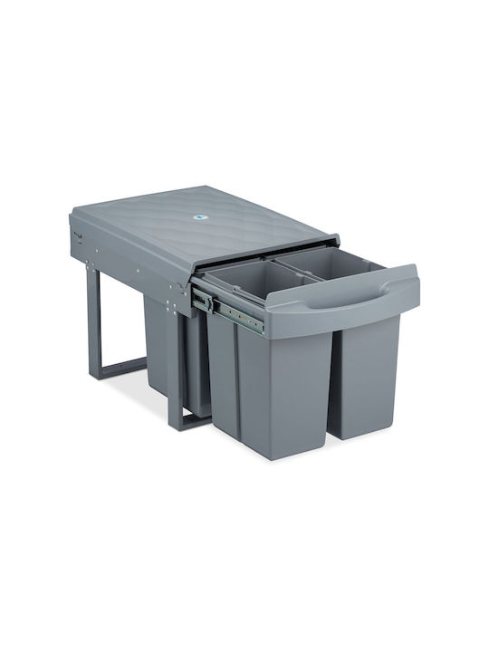 Relaxdays Coș De Gunoi Pentru Dulap Plastic Gri 8lt