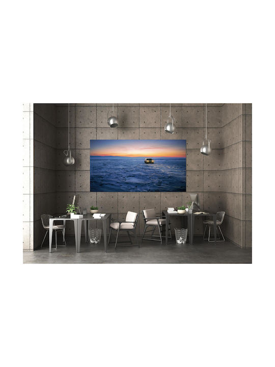 iLovePrints Gemälde Car On Snowy Plain At Sunset 80x50