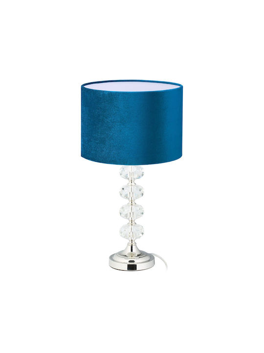 Relaxdays Lampă de Masă Cristalină cu Abajur Albastru și Bază