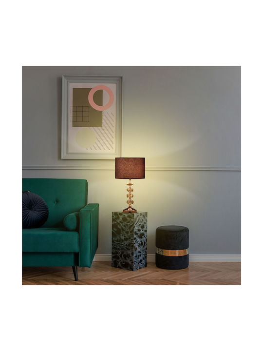 Relaxdays Lampă de Masă pentru Soclu E14 cu Abajur Gri și Bază