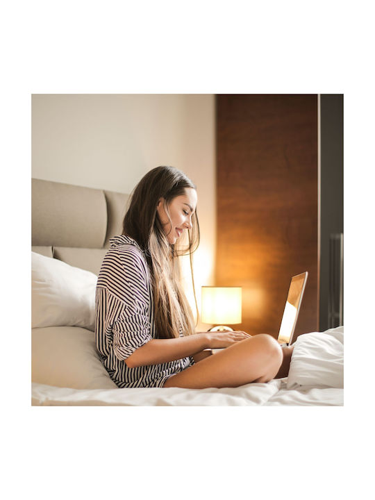 Relaxdays Lampi de Masă pentru Soclu E14 cu Abajur Alb și Bază