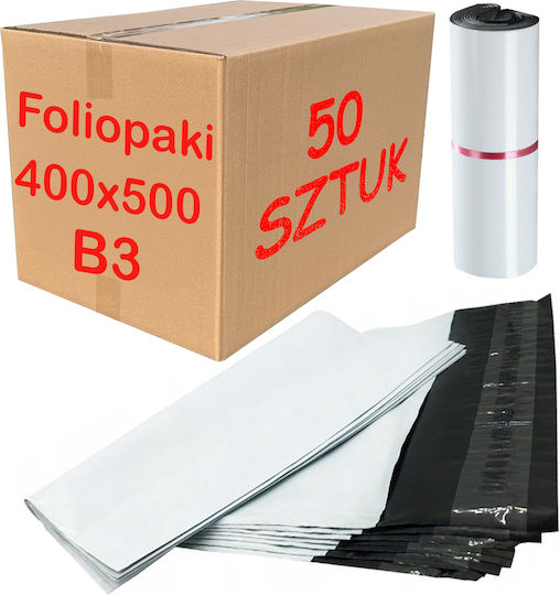 White Courier Folio Bags B3 400x500mm 50 Pcs