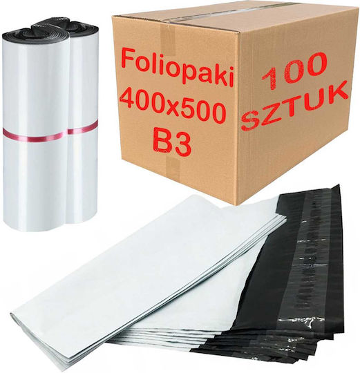 White Courier Folio Bags B3 400x500mm 100 Pcs