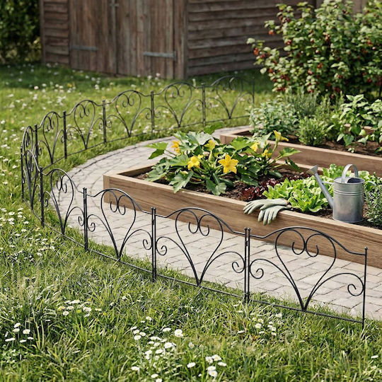 Relaxdays Material De Construcție Pentru Garduri De Grădină Din Metal Negru