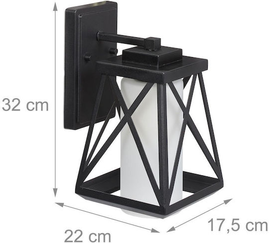 Relaxdays Wall Lamp Black 32cm