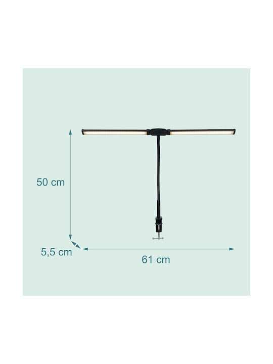 Relaxdays Wandleuchte mit Integrierte LED Schwarz 50x5.5x61cm