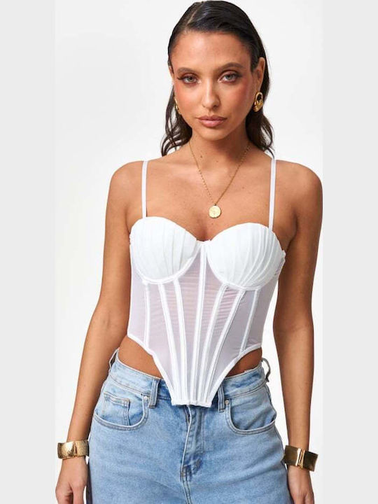 Women's Blouse Corset Top White