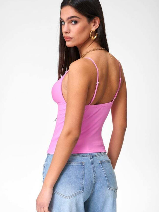 Women's Blouse with Spaghetti Straps Pink