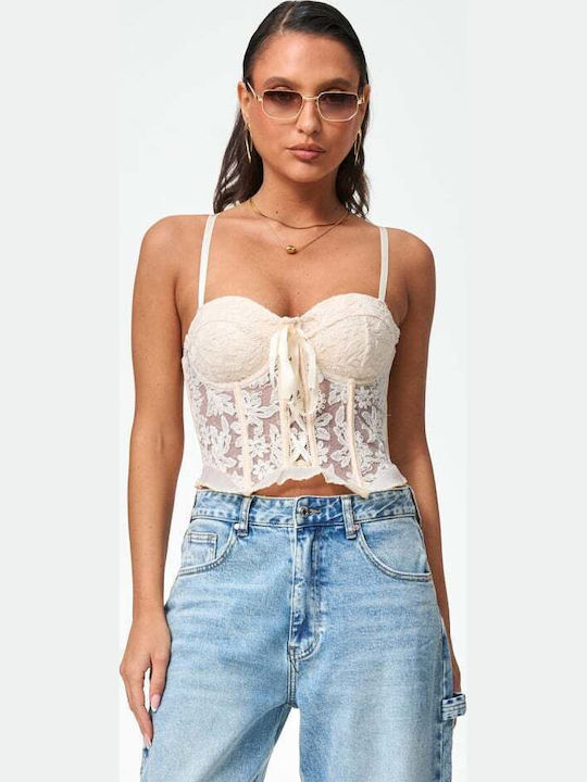 Women's Blouse Corset Top Beige
