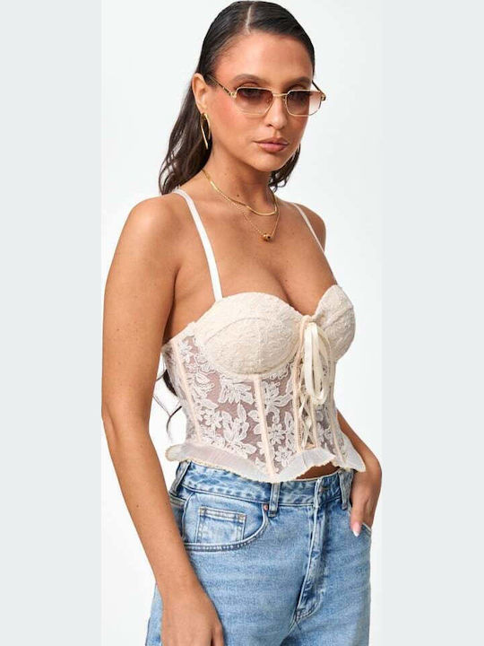Women's Blouse Corset Top Beige