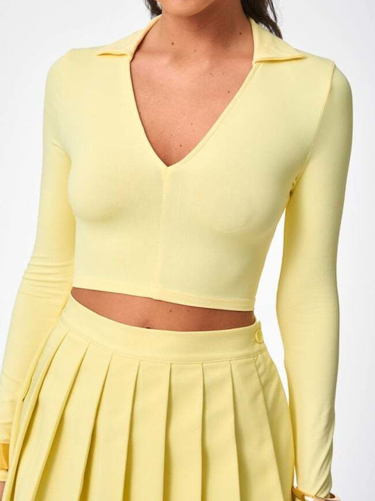 Γυναικείο Crop Top Κιτρινο