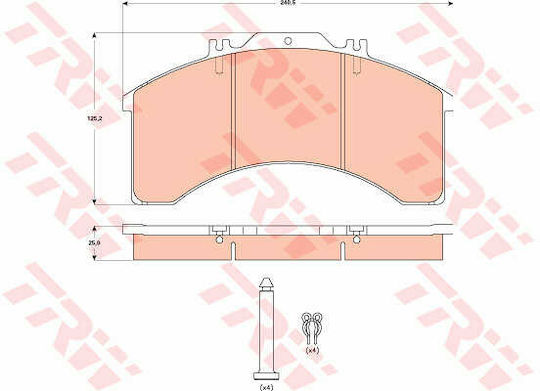 Brake Pad Set Disc Brake Trw Gdb5024