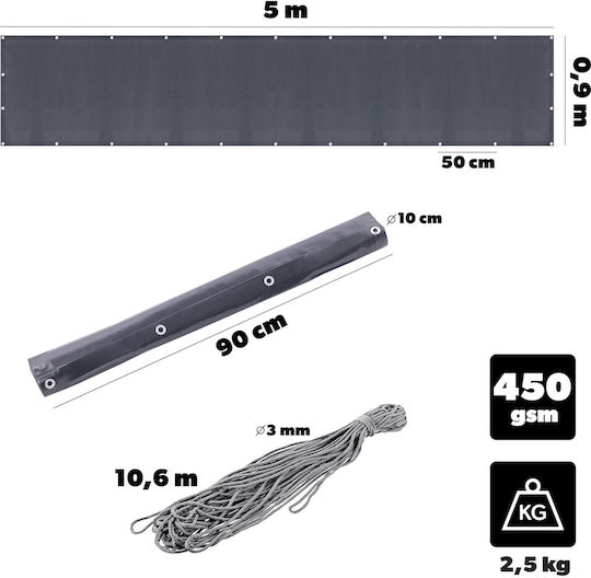 Kadax Wasserdichter Planen 5m Schwarz