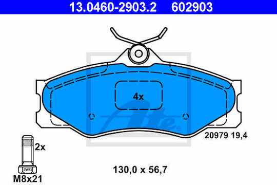 Set Plăcuțe de Frână Disc Frână Ate 13.0460-2903.2