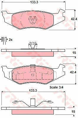 Trw Gdb4012 Brake Pad Set Disc Brake