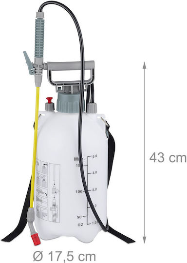 Manual Pressure Sprayer with 5lt Capacity in White Colour