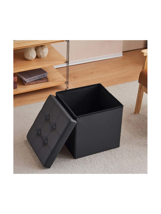 Taburet Camera De Zi Cu Spațiu De Depozitare Lemn Gri 38x38x38cm