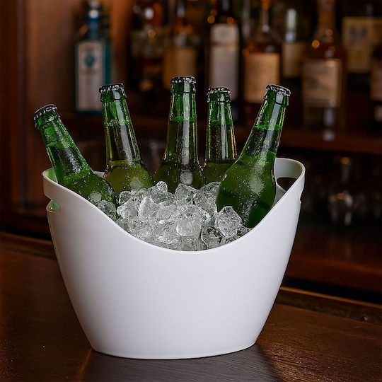 Relaxdays Champagners Simple Din Plastic Albă 8lt Cu Dimensiuni 25.5x25.5x35cm