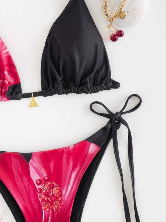 Set Bikini 3 Τεμαχίων Τριγωνάκι Μαυρο