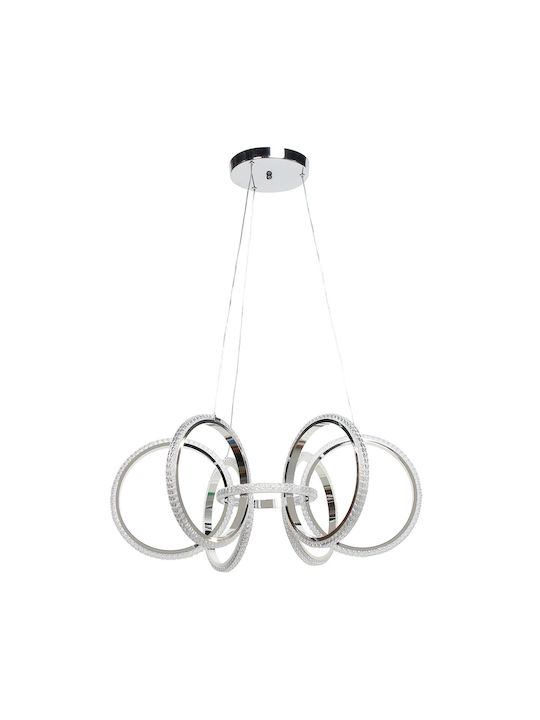 Keskor Silver LED Pendant Ceiling Light 69x69x27cm